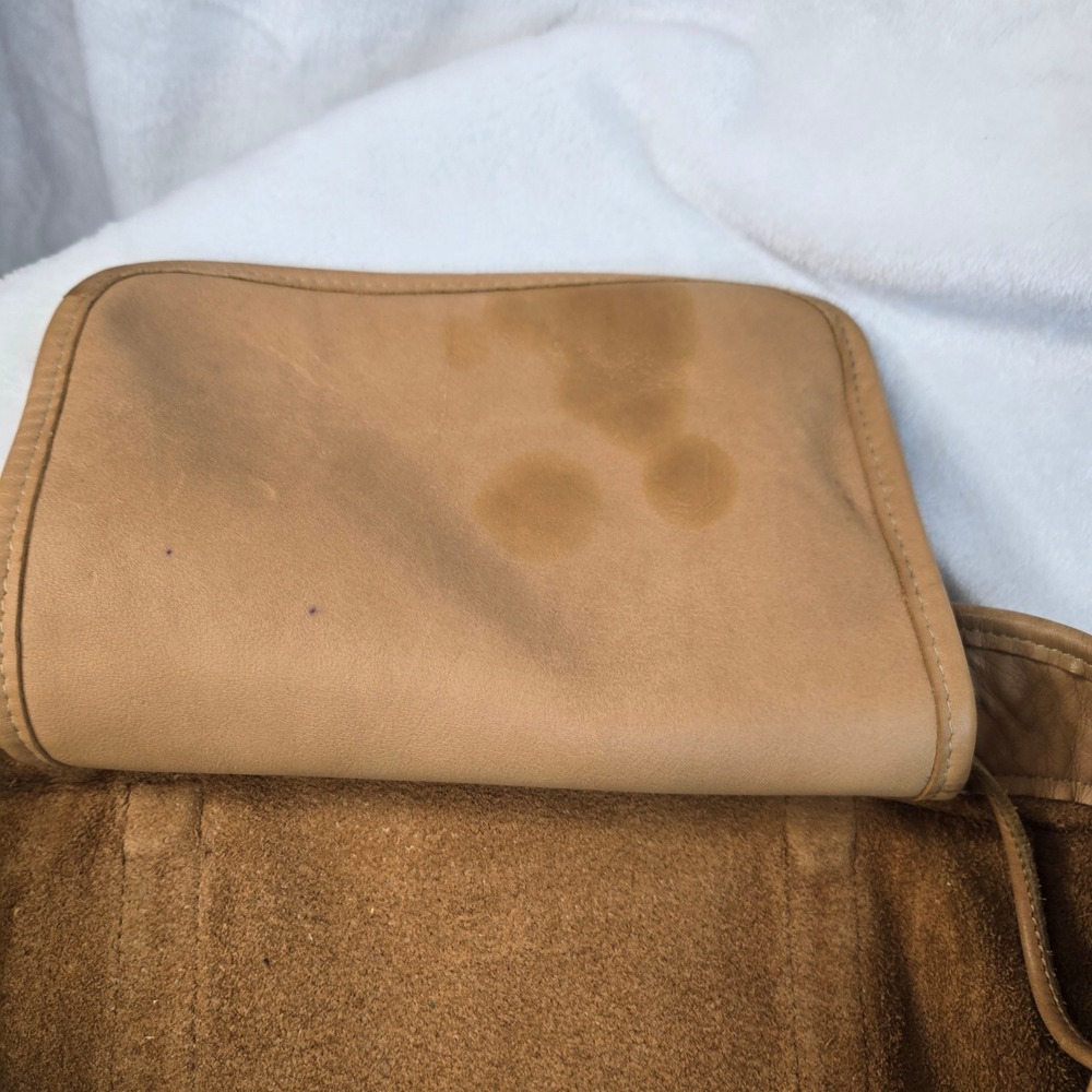Vintage Coach Tan Leather Drawstring Bucket Bag 531-2620 Brass Hardware Tote - Picture 7 of 16